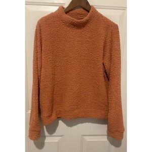 Wonderly Sweater‎ Faux Fur Long Sleeve Turtle Neck Pullover XL Rust Orange